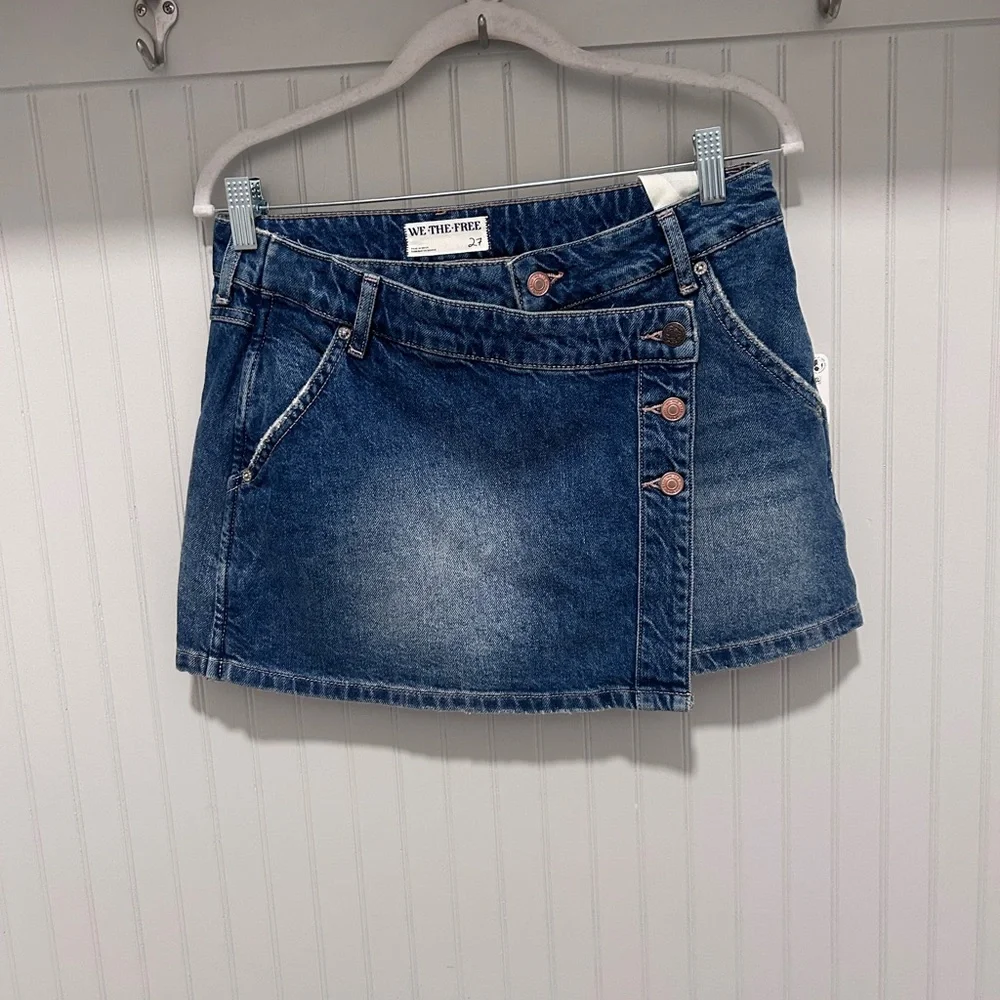 Free People Classic Blue Mini Skirt